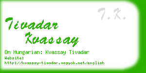 tivadar kvassay business card